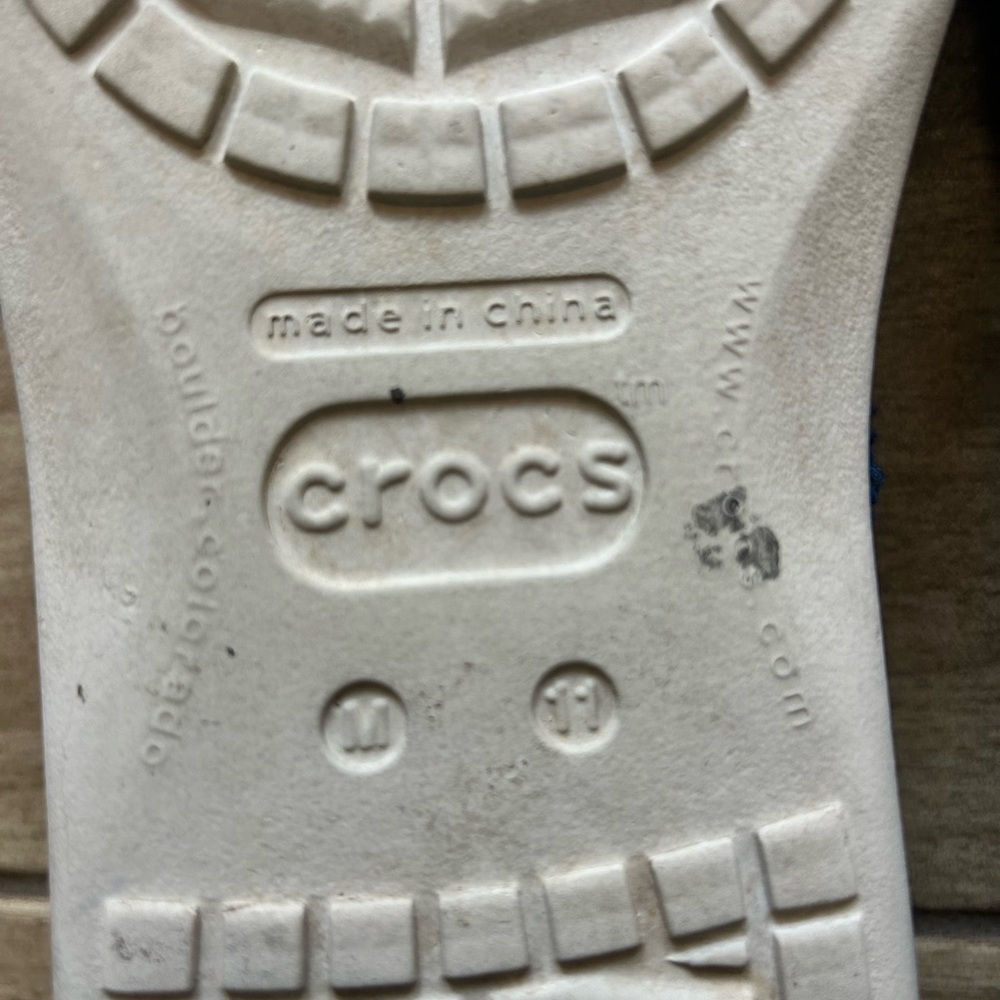 CROCS Men's Dark Blue Canvas Slip-On Loafers - Picture 7 of 7